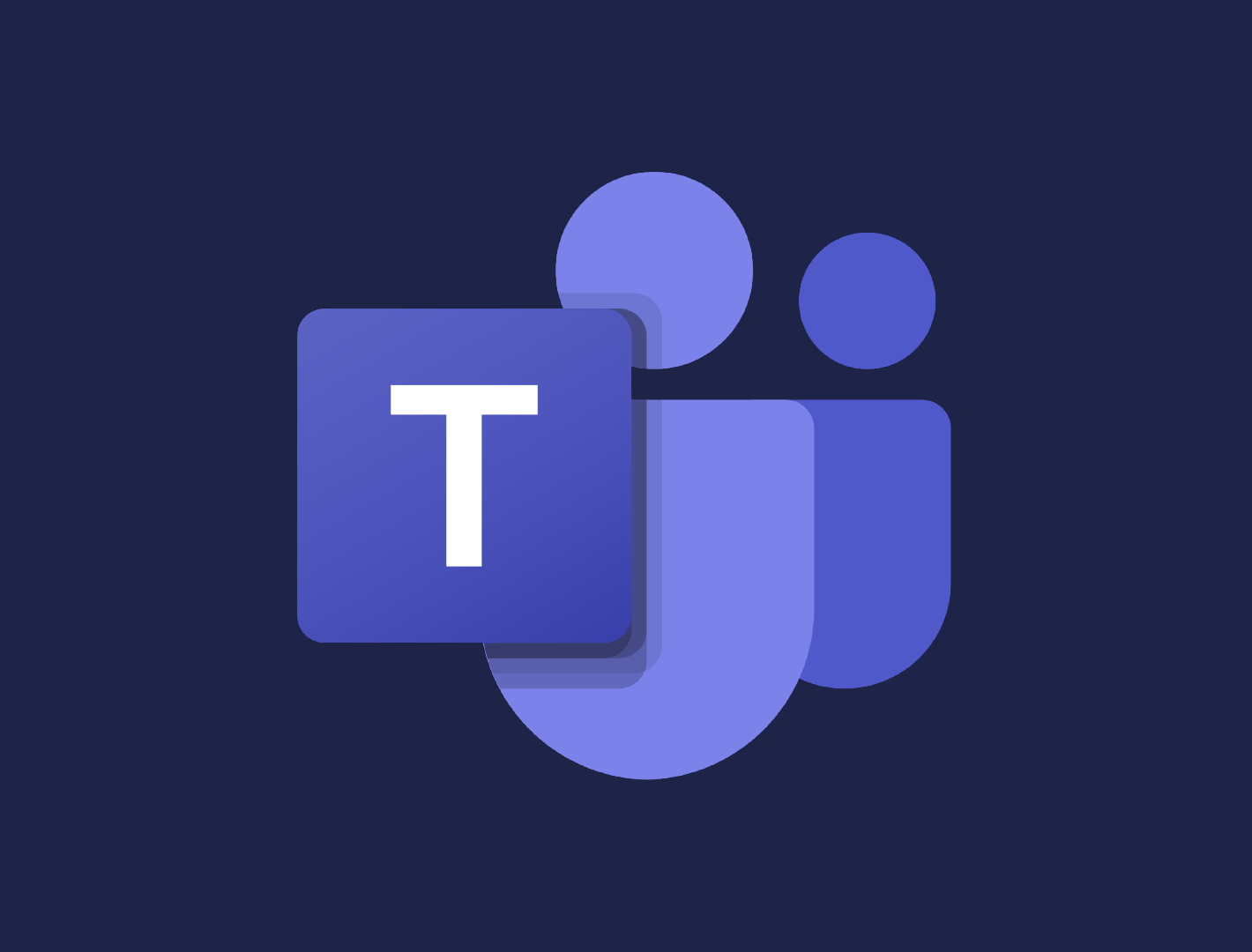 Logo de Microsoft Teams sobre un fondo azul oscuro.